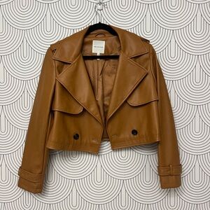 Avec Les Filles Brown Leather Jacket